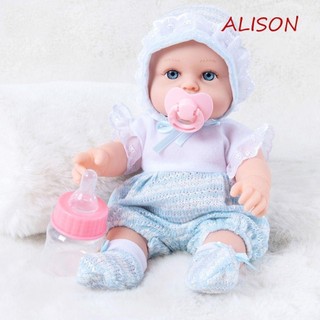 Búp bê tái sinh bằng silicon ALISON, Búp bê tái sinh giống như thật 30cm, Đồ chơi búp bê cho bé Cảm ứng mềm mại thực sự 30cm Đồ chơi trẻ em tái sinh