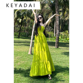 KEYADAI váy Đầm váy nữ body đầm Dễ thương Vintage INS Korean WLQ2440PTG 16Z240416