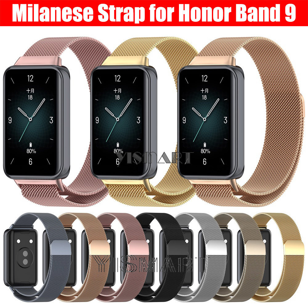 Dây đeo đồng hồ thay thế Milanese bằng kim loại cho Honor Band 9 Vòng đeo tay cho Honor Band9 Phụ ki