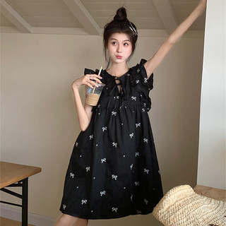 Váy ngắn tay nơ mỏng ngọt ngào váy bé buộc dây