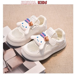 Giày Cinnamoroll dành cho bé gái, giày thể thao, giày bo mạch thoáng khí bằng lưới Kuromi mùa hè, dép lưới rỗng