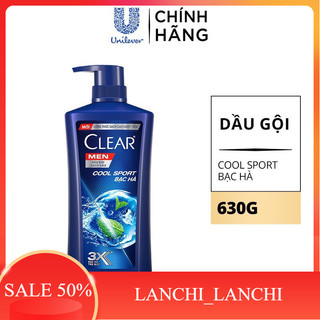 Dầu gội clear men bạc hà chai 630gr