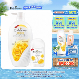 Combo Sữa Tắm Nước Hoa Dưỡng Da Enchanteur Charming 650G + Sáp Khử Mùi Trắng Da Enchanteur Charming 40g