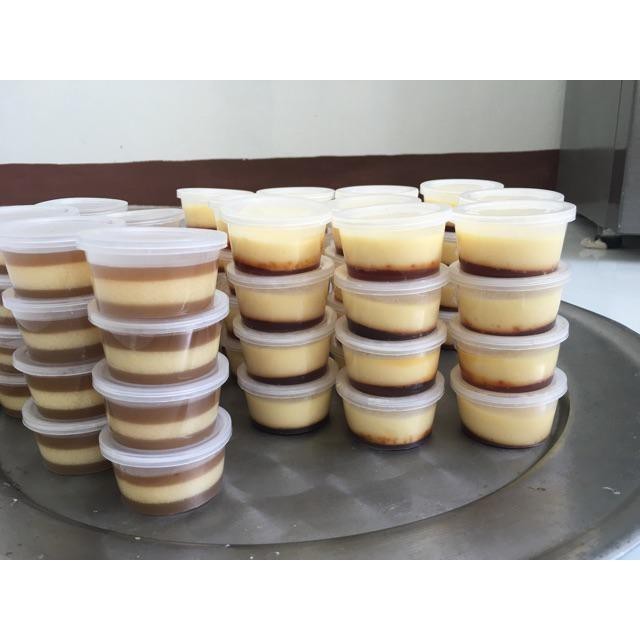 Hủ nhựa làm bánh flan caramen, rau câu, sữa chua, đựng slime (hộp flan có nắp)