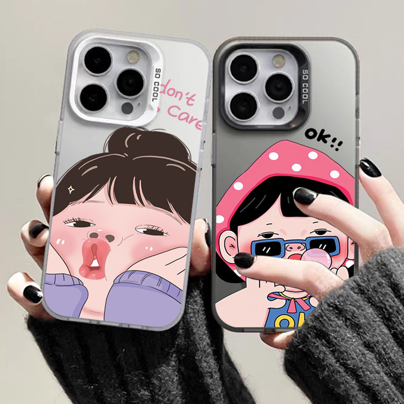 Dễ Thương Cô Gái Ngộ nghĩnh Thổi Bong Bóng IMD Ốp Lưng Điện Thoại Samsung Galaxy A54 A14 A34 A05 A05