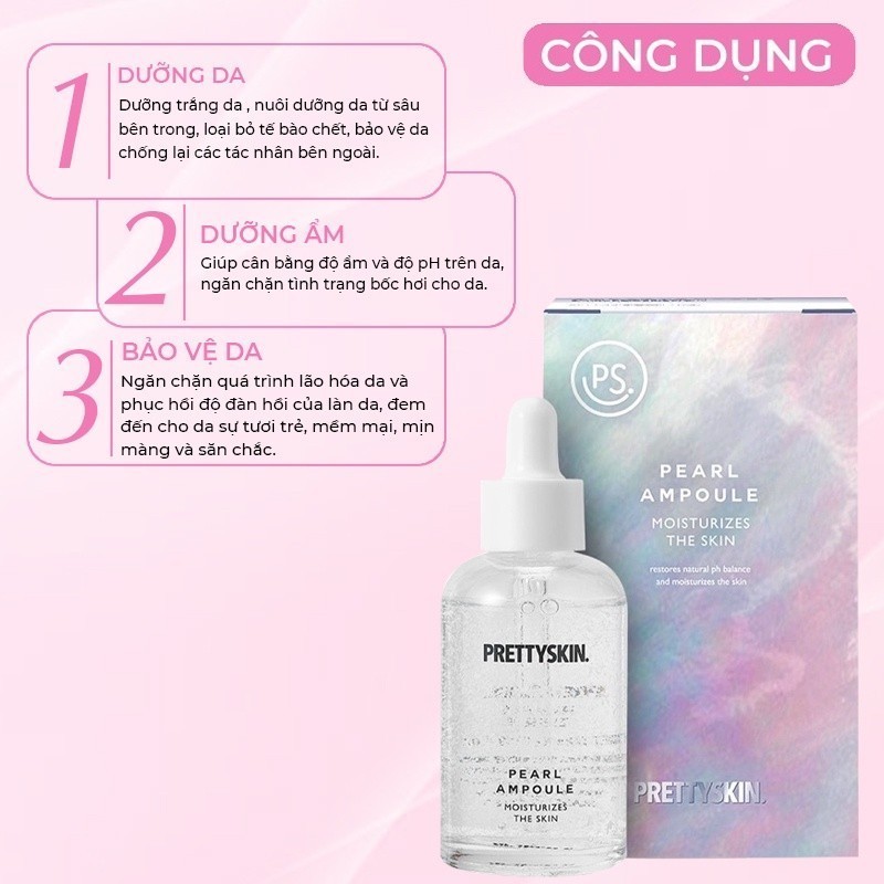 Tinh Chất Serum Dưỡng Trắng Da Ngọc Trai Pretty Skin Hàn Quốc Pearl Ampoule PrettySkin 50ml