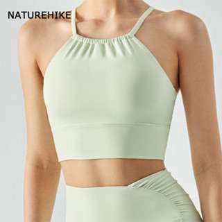 NATUREHIKE Áo vest tập Yoga  có miếng đệm ngực, cổ áo xếp ly cổ áo thể thao chạy bộ thể dục phía sau