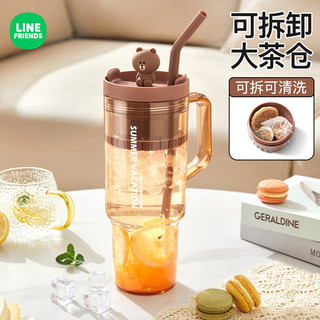 [LINE FRIENDS]Cốc có ống hút dung tích lớn 1200ml[LK]
