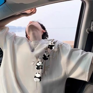 (30-130kg) áo phông nam big size có size lớn M-8xl Áo thun unisex nam nữ form rộng tay lỡ phông In Hình Mẫu gấu trúc nhỏ Áo thun