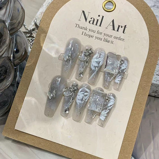 Đùi Tóc Thô  Handmade Đeo Móng Tay Cổ Tích Móng Tay Làm Đẹp Mặc Móng Tay Hoàn Thành Móng Tay Nghệ Thuật Handmade UV Nail
