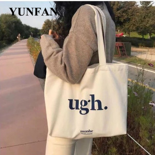 YUNFAN Túi Xách canvas Cỡ Lớn Có Khóa Kéo Phong Cách Nhật Hàn Đơn Giản Cho Nữ GM245055G