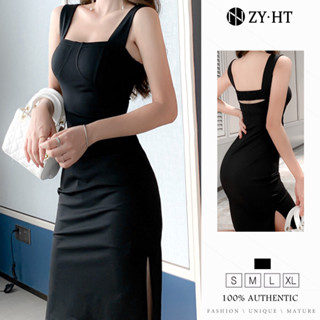 ZYHT Đầm nữ Đầm màu  đen   Đầm phiên bản  treo lên   Đầm chất liệu  bông  Đầm làm việc Đầm cao cấp Đầm cưới Đầm sự kiện Đầm tiệc Đầm dạ hội  4114