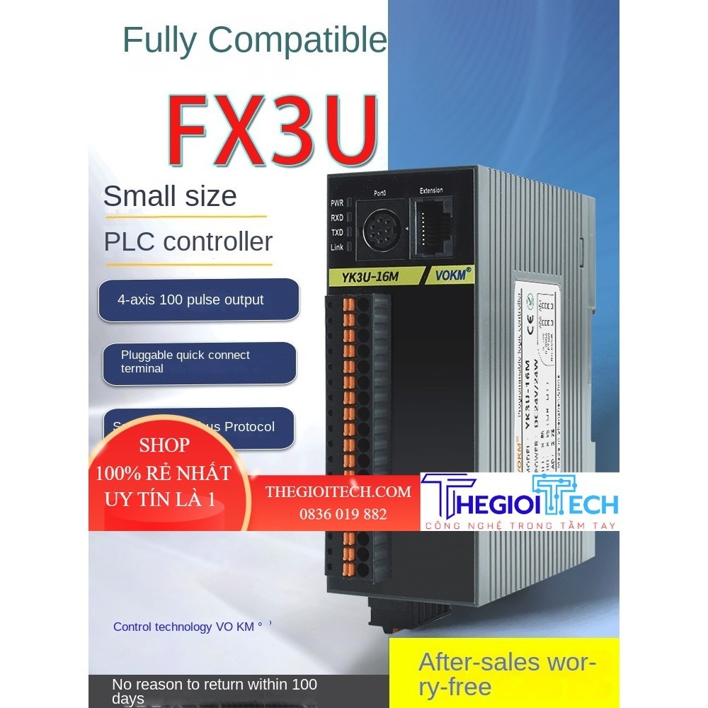 Bảng Điều Khiển Công Nghiệp PLC Kích Thước Nhỏ FX3U FX2N FX1N Bộ Điều Khiển Lập Trình 4 Trục RS485 Tương Tự - YK3U-32L - MT