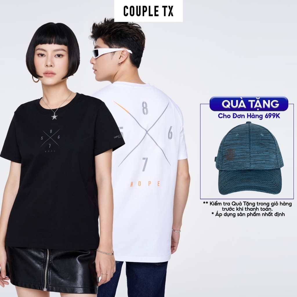 【COD】 Áo Thun Nam Nữ Couple TX Regular Fit In Graphic Compas 8675 TS 316