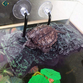 Sẵn sàng! Nền tảng rùa Bask với đĩa mút Nền tảng hình chữ nhật Trang trí bể cá Terrarium