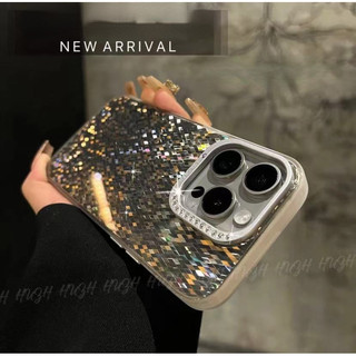 Ốp điện thoại kim sa lấp lánh kẻ sọc valin sang trọng cho iphone 15 14 13 pro max vỏ chống sốc có bảo vệ ống kính máy ảnh ốp lưng cứng bao gồm tất cả iphone