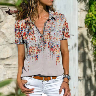 Áo thun nữ QUIXLENT  In hình dân tộc Bohemian Mùa hè phù hợp với áo sơ mi vừa vặn cho du lịch