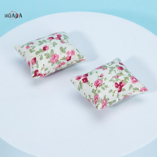 Woada 2 cái 1: 12 nhà búp bê nội thất mini vải sofa gối búp bê nhà nội thất vn