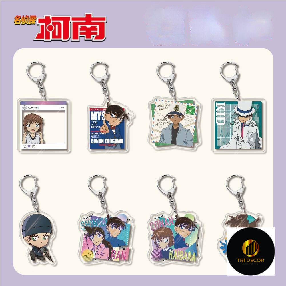 Anime Thám Tử Lừng Danh Conan Acrylic Móc Khóa Dễ Thương Kudo Shinichi Mouri Ran In Hình Móc Khóa Mặ