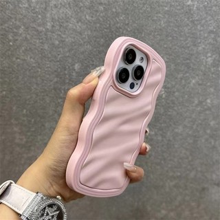 Ốp điện thoại mềm màu trơn gợn sóng sang trọng cho IPhone 15 Pro Max 14 13 12 11 Vỏ bảo vệ ống kính chống sốc Vỏ silicon trọn gói IPhone