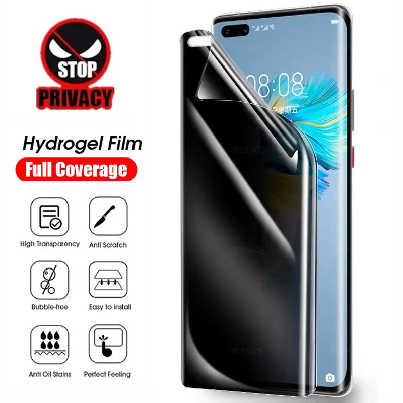 Huawei Mate50 Mate50Pro Mate50E 2 Chiếc 9D Chống Gián Điệp Riêng Tư Mềm Hydrogel Cho Huawei Mate 50 