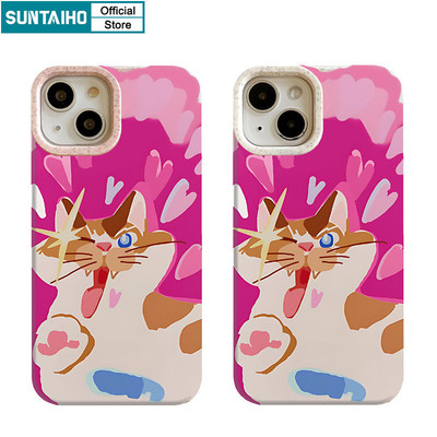 Suntaiho Ngộ nghĩnh Dễ Thương Vỏ Điện Thoại Họa Tiết Mèo Tình Yêu Độc Đáo Cho Iphone 15 14 12 13 11 Pro Max IP 7 8 Plus Iphon X Xs XR Xs Max Silicone Mềm Cao Cấp Chống Sốc Ốp Lưng