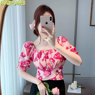 Maifuwei Áo sơ mi in hoa phong cách, thời trang và quyến rũ, phù hợp cho nữ