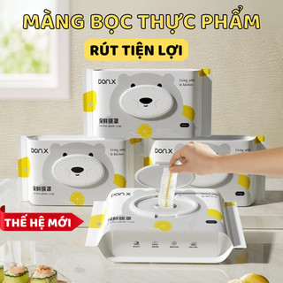 Màng Bọc Thực Phẩm Bịch Rút Tiện Lợi 100c, Gói Màng Bọc PE Siêu Dai Có Nắp Đậy