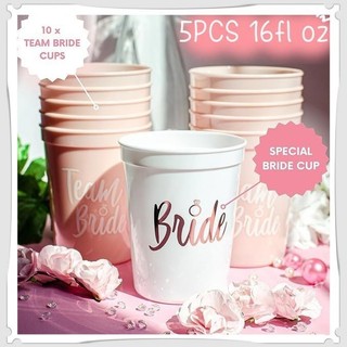 Bộ 5 Đảng Cup Độc Thân Cho Đội Cô Dâu Nhựa Cốc Tập Uống Cô Dâu Tắm Tặng Cô Dâu Được Tiệc Cung Cấp Trang Trí Đám Cưới Y