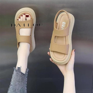 DAILOU Dép sandal nữ dép quai hậu nữ Đế Dày 2024 NEW thoải mái mềm mại dép đế cao Đế êm Tiện dụng Phóng khoáng Phong cách đơn giản FDL24701VF 27Z240704
