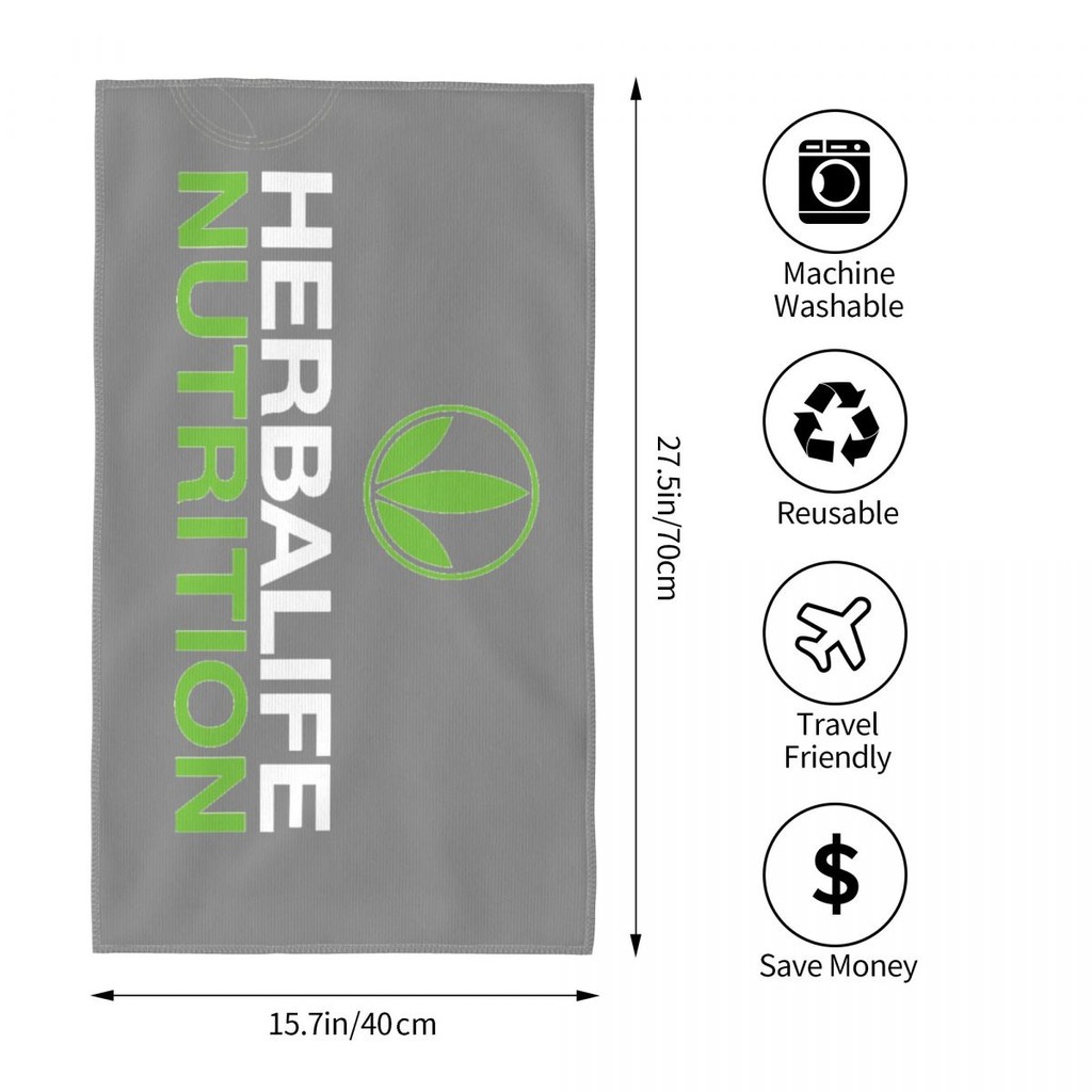 Logo Herbalife Nutrition (2) Khăn mặt vuông thấm hút Khăn sợi siêu mịn Chạy bộ thể dục Yoga Thể thao
