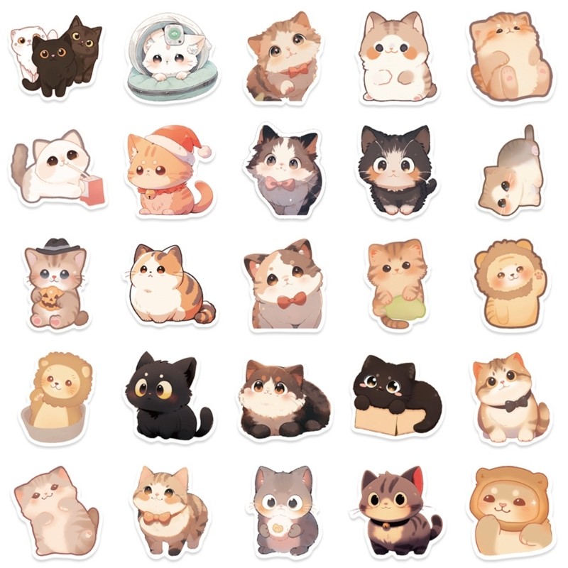 Hi Cats Animal Sticker Nhãn dán thẩm mỹ chống nước cho sổ lưu niệm