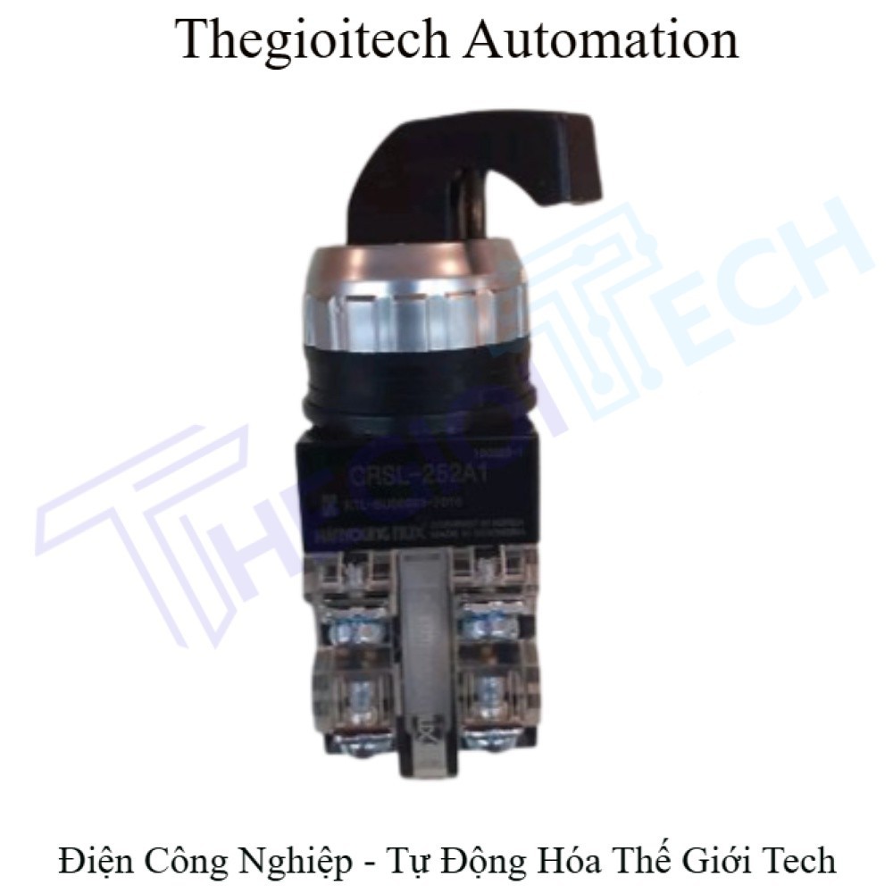 TH CRSL-252A1, CRSL-253A1 Công tắc xoay 2,3 vị trí CRSL phi 25 Hanyoung Nux TBD142 6A/250VAC/1NO+1NC