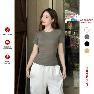  Áo Thun BabyTee Nữ  Form Ôm Thecinddy Trơn Chất Liệu Vải Bozip Cao Cấp Co Giãn Mềm Mịn Thoáng Mát BBT-02 