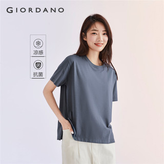 Áo thun GIORDANO 05323404 tay ngắn vải làm mát công nghệ cao dệt kim cổ tròn mới dành cho nữ