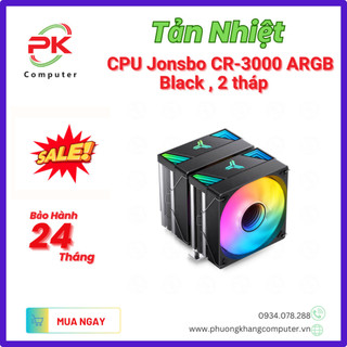 Tản nhiệt khí cpu jonsbo cr-3000 argb black 2 tháp