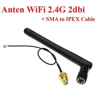 Combo 1 anten wifi 2.4g 2dbi kèm dây chuyển sma sang ipex 3