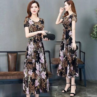 [Hàng có sẵn] Váy nữ phiên bản Hàn Quốc 2024 váy ngắn tay dài mùa hè chữ A chéo hoa eo eo khí chất váy dài nữ