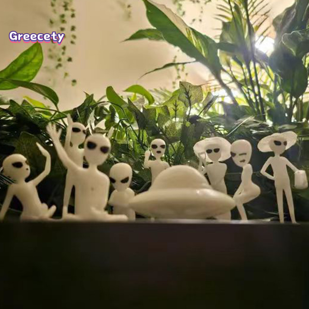 Gey _ Aliens Figurine Set Để Bàn Người Ngoài Hành Tinh Tượng Phát Sáng Trong Tối Người Ngoài Hành Tinh Tượng Ufo Tượng Mô Hình Điêu Khắc Đồ Chơi Trang Trí Văn Phòng Nhà Quà Tặng Sinh Nhật