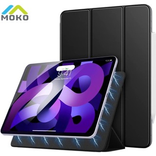 Ốp từ tính moko cho ipad air thế hệ thứ 5 / 4 10.9 inch 2022 / 2020, tự động đánh thức / ngủ, hỗ trợ sạc bút chì thứ 2, vỏ lưng từ tính bảo vệ giá đỡ thông minh cho ipad air 5 / 4case