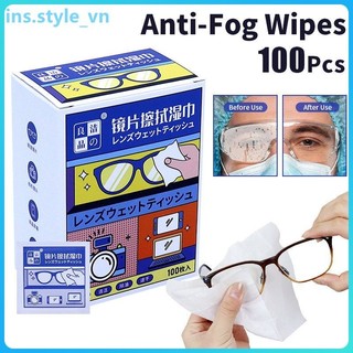 100 khăn lau ống kính kính, khăn lau ướt, khăn lau chống sương mù, khăn lau ống kính máy ảnh, khăn lau chống sương mù cho kính mắt ins.style_vn
