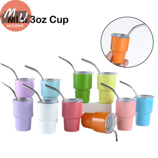 Mulinhe MIni 3 Oz Tumbler Rượu chân không Whisky Cốc cách nhiệt Cốc cà phê bằng thép không gỉ có ống hút Tiệc sâm panh Cốc quà tặng vn
