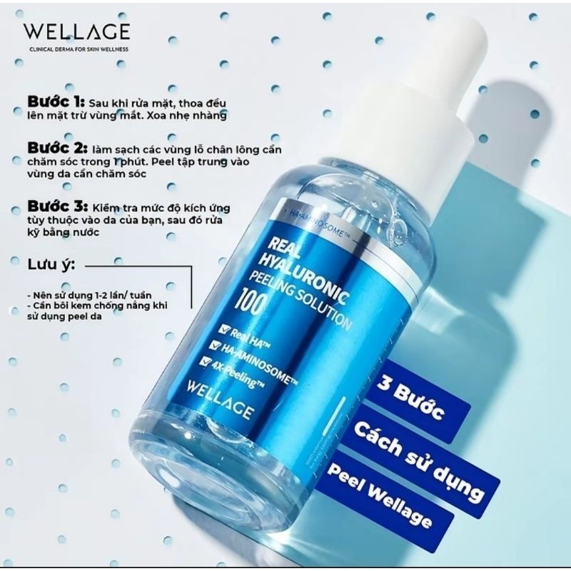 Tinh Chất Peel Da Wellage Real Hyaluronic 4X Solution Hàn Quốc 30ml