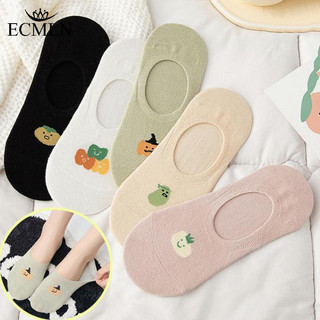 Ecmln Nữ Hoạt Hình Dễ Thương Thấp Tất Mỏng Chống Trơn Trượt Vô Hình