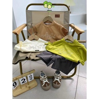 Đồ Bộ Cộc Tay Cho Bé Trai, Bé Gái KIMCHIBABY Vải Cotton Hoạ Tiết Sư Tử, Bộ Quần Áo Cho Bé Mặc Hè K415