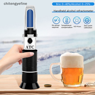 Chitengyefine 0-40% Brix 0-25% Nho Máy Khúc xạ rượu vang ATC Máy đo nồng độ cầm tay Máy đo hàm lượng đường trái cây Đo vn