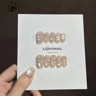 Chấm Bi Bán Chạy Trắng Quang Trị Liệu Mắt Mèo Dán Móng Tay Handmade Đeo Móng Tay Đầu Móng Tay Thành Phẩm Bán Buôn Đầu Móng Tay Ngắn