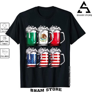 NEW Bia mexico american flag t shirt cinco de mayo men tshirt mens classic tight tees  t áo sơ mi trẻ trung