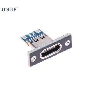 Jinhf 1Pc USB C Nữ Kết Nối Bảng Điều Khiển Gắn Jack Type-C Cổng Sạc Của Dây Hàn Loại Ổ Cắm HOT