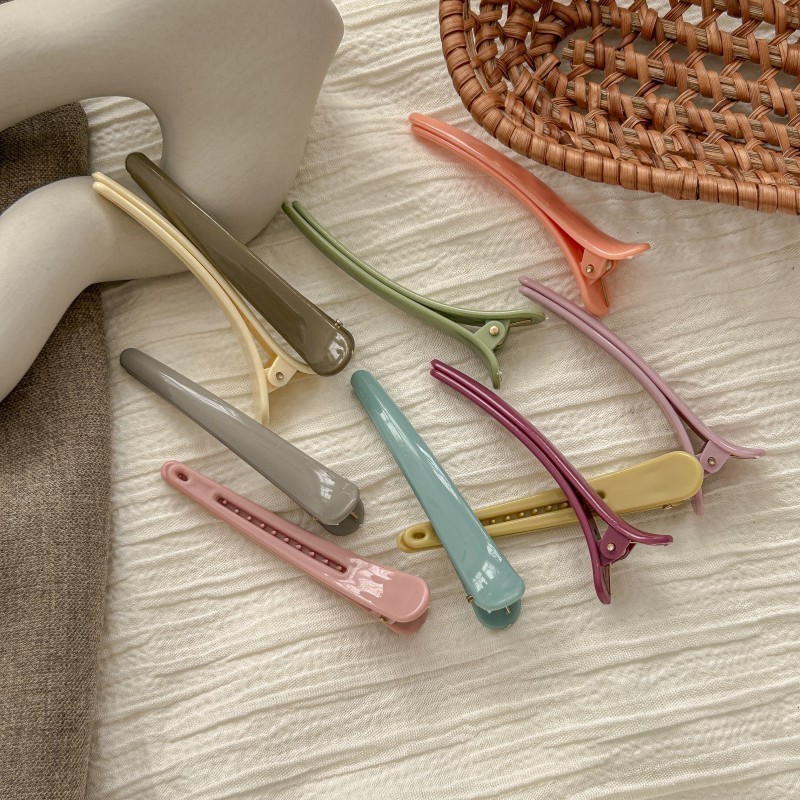 Hàn Quốc Macaron Màu Liền Mạch Vịt Hóa Đơn Kẹp Trang Điểm Rửa Mặt Tóc Kẹp Phụ Kiện Tóc Cho Nữ